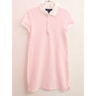 ラルフローレン(Ralph Lauren)の【夏物 新入荷!】◇ラルフローレン/Ralph Lauren◇140cm 半袖ワンピース ピンク×白【中古】子供服 キッズ kids ジュニア 女の子 夏 onepi 325042(ワンピース)