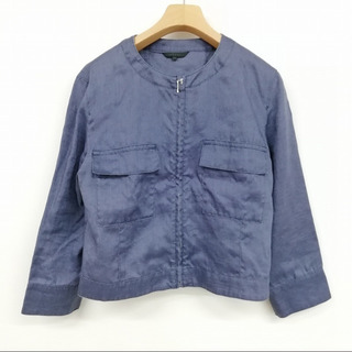 アナイ(ANAYI)の美品 16SS ジャケット ショート丈 リネン 長袖 薄手 38 ネイビー(その他)