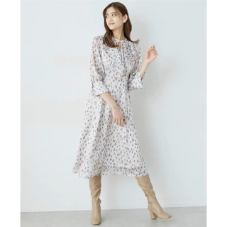 ジルバイジルスチュアート(JILL by JILLSTUART)の【中古】JILL by JILL STUART レオパードプリントワンピース(ロングワンピース/マキシワンピース)