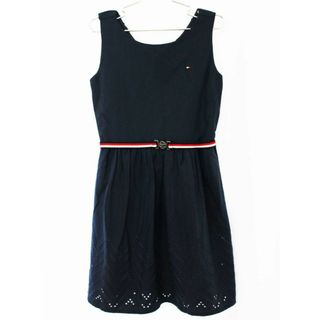 トミーヒルフィガー(TOMMY HILFIGER)の【夏物 新入荷!】[トミーヒルフィガー/TOMMY HILFIGER]122cm ノースリーブワンピース 紺 ベルト付【中古】子供服 キッズ kids 女の子 夏 onepi 425042(ワンピース)