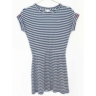 トミーヒルフィガー(TOMMY HILFIGER)の【夏物 新入荷!】[トミーヒルフィガー/TOMMY HILFIGER]152cm 半袖ワンピース 紺×白【中古】子供服 キッズ kids ジュニア 女の子 夏 onepi 425042(ワンピース)