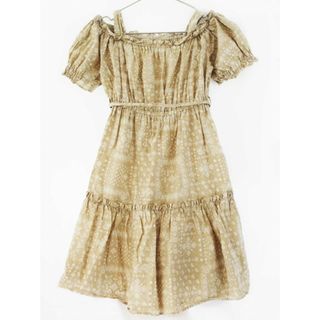 【夏物 新入荷!】[コムサ・フィユ/COMME CA FILLE]135cm 半袖ワンピース ベージュ×白【中古】子供服 キッズ kids ジュニア 女の子 夏 onepi 825042(ワンピース)