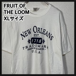 フルーツオブザルーム(FRUIT OF THE LOOM)の【フルーツオブザルーム】半袖Tシャツ カレッジロゴ　白T　ニューオーリンズ66(Tシャツ/カットソー(半袖/袖なし))