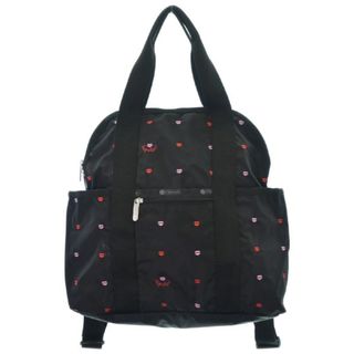 レスポートサック(LeSportsac)のLesport SAC バックパック・リュック - 黒x赤xピンク(総柄) 【古着】【中古】(リュック/バックパック)