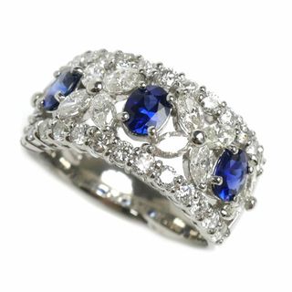 Pt900プラチナ リング・指輪 サファイア1.12ct ダイヤモンド1.88ct 13号 12.3g レディース【中古】【美品】(リング(指輪))