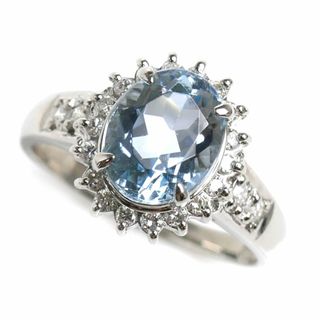 Pt900プラチナ リング・指輪 アクアマリン1.82ct ダイヤモンド0.28ct 12.5号 5.0g レディース【中古】【美品】(リング(指輪))