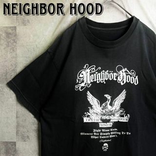 ネイバーフッド(NEIGHBORHOOD)の美品 ネイバーフッド Tシャツ 半袖 デカロゴ バックロゴ ブラック L(Tシャツ/カットソー(半袖/袖なし))