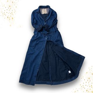 フェリシモ(FELISSIMO)の美品　フェリシモ　authentic denim デニム　ワンピース　インディゴ(ロングワンピース/マキシワンピース)