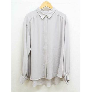 【夏物 新入荷】‡MAGGY/マギー‡シアーブラウス/シンプル/長袖 グレージュ レディース 38【中古】夏春 325042(シャツ/ブラウス(半袖/袖なし))