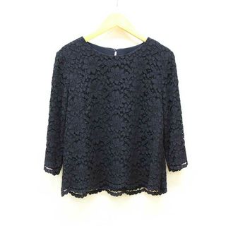 COUP DE CHANCE - 【夏物 新入荷】★COUP DE CHANCE/クードシャンス★総レースブラウス/プルオーバー/おしゃれ/かわいい/ブラウス/7分袖 ネイビー/紺 レディース 38【中古】夏 425042