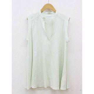 【夏物 新入荷】★Merceria Dressterior/メルチェリアドレステリア★スキッパーブラウス/プルオーバー/おしゃれ/シンプル/ブラウス/ノースリーブ ライムグリーン/緑 レディース【中古】夏 425042(シャツ/ブラウス(半袖/袖なし))