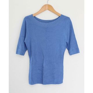 ANAYI - 【春夏物 新入荷】●ANAYI/アナイ●ボートネックリブニット/半袖 ブルー/青 レディース 38【中古】春夏 825042