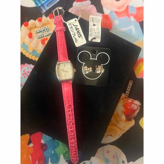 ディズニー(Disney)のディズニー レディース腕時計 ピアス 新品(腕時計)