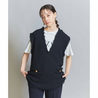 ビューティアンドユースユナイテッドアローズ(BEAUTY&YOUTH UNITED ARROWS)の【NAVY】ツイードライク Vネック ベスト(ベスト/ジレ)