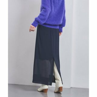 ユナイテッドアローズ(UNITED ARROWS)の【NAVY】シアー ニットコンビ スカート(ロングスカート)