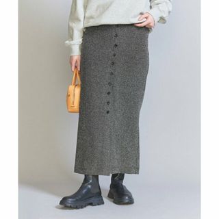 ビューティアンドユースユナイテッドアローズ(BEAUTY&YOUTH UNITED ARROWS)の【BLACK】ナイロンブレンド ラメ フロントボタン スカート(ロングスカート)