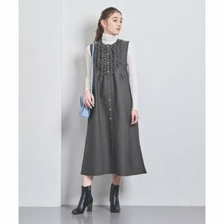 ユナイテッドアローズ(UNITED ARROWS)の【DK.GRAY】P フリル ノースリーブ ワンピース(ロングワンピース/マキシワンピース)