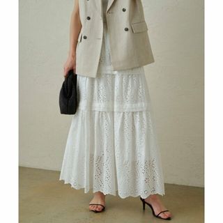 パルグループアウトレット(PAL GROUP OUTLET)の【オフホワイト】【Loungedress】レーススカート(ロングスカート)