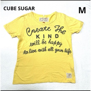 キューブシュガー(CUBE SUGAR)のCUBE SUGAR 半袖Tシャツ　M 黄色(Tシャツ(半袖/袖なし))
