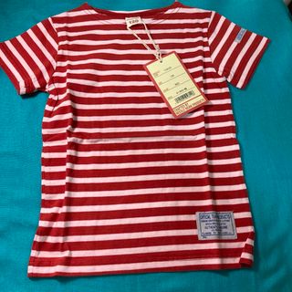 新品　半袖　tシャツ　120 ボーダー　赤　ピンク(Tシャツ/カットソー)