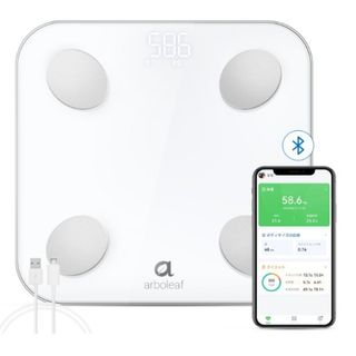 arboleaf 体重計 スマホ連動 体脂肪計 USB 体組成計 ヘルスメーター(体重計/体脂肪計)