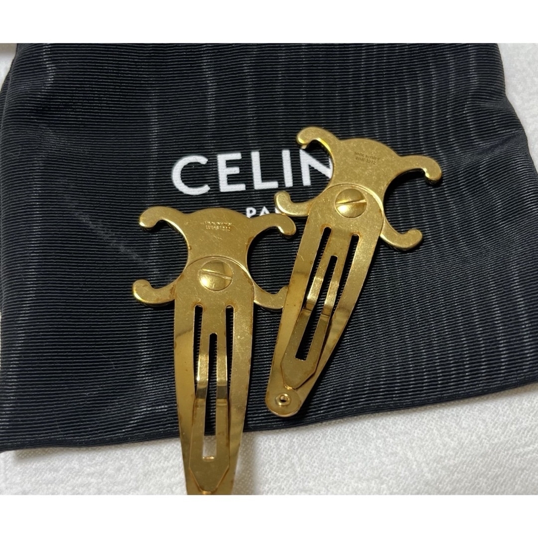 CELINE - セリーヌ CELINE トリオンフ ヘアピン ヘアクリップの CELINE - セリーヌ CELINE トリオンフ ヘアピン ヘアクリップの