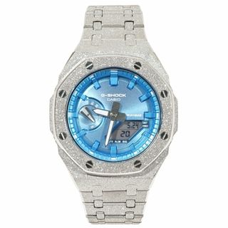 ジーショック(G-SHOCK)のG-SHOCK GA2100 フロステッド カスタム カシオーク スカイブルー ステンレス製 艶消しモデル Frosted Edition(腕時計(アナログ))