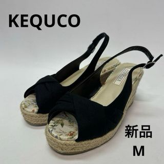 シマムラ(しまむら)のKEQUCO サンダル　ウェッジソール　厚底　ブラック　サボ　しまむら　M(サンダル)