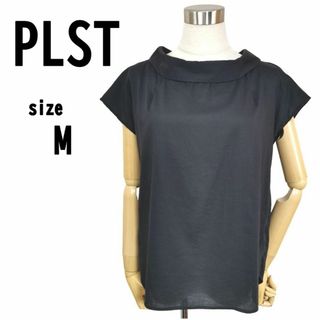 【M】PLST プラステ レディース トップス ブラック ゆったりめ(シャツ/ブラウス(半袖/袖なし))