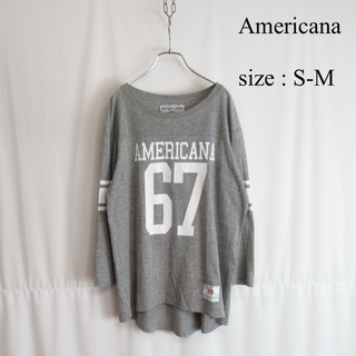 Americana フットボール Tシャツ 9分袖 カットソー アメカジ S-M