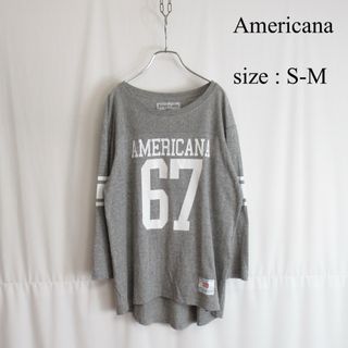 アメリカーナ(AMERICANA)のAmericana フットボール Tシャツ 9分袖 カットソー アメカジ S-M(カットソー(長袖/七分))