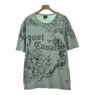 ジャストカヴァリ(Just Cavalli)のJUST cavalli Tシャツ・カットソー 52(XL位) 緑x黒 【古着】【中古】(Tシャツ/カットソー(半袖/袖なし))