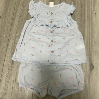 80サイズ　女の子　ベビー　セットアップ　H&M(タンクトップ/キャミソール)