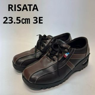 risata ウォーキングシューズ  23.5㎝　スニーカー　ブラウン　3E(スニーカー)