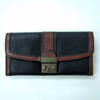 フォッシル(FOSSIL)のFOSSIL フォッシル レザー 長財布 ブラック ブラウン ユニセックス(長財布)