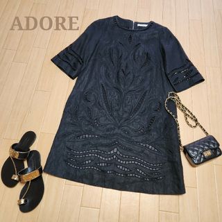 ADORE - 【極美品】ADORE アドーア　リネン　レース　ワンピース