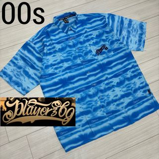 00s■playerz 69■グラデーション 水面青空 ビッグシルエット シャツ(シャツ)