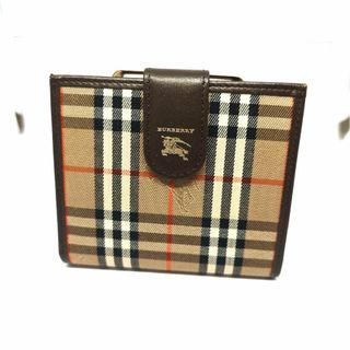 BURBERRY - 【美品】バーバリー  ノバチェック シャドーホース  がま口　ブラウン