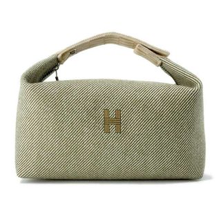 エルメス(Hermes)のエルメス ポーチ ブリッド・ア・ブラックGM Hナッテ ヴェールフォレ/シルバー金具 キャンバス  トワルアッシュ HERMES バッグ(ポーチ)