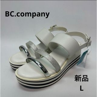 新品　BC.company ホワイト　サンダル　厚底　スポーツサンダル L 24(サンダル)