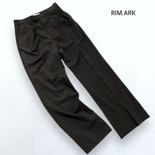 RIM.ARK - リムアーク ハイウエスト タックパンツ スラックス センタープレス グレー 36