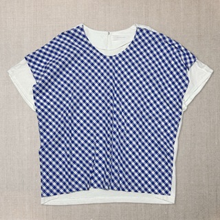 RAPUCALUSON ラプカルソン 半袖カットソー Tシャツ ギンガムチェック(カットソー(半袖/袖なし))