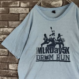 オールドデザイン雰囲気古着フリーダムランtシャツTシャツフェード霜降りブルー(Tシャツ/カットソー(半袖/袖なし))