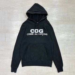 COMME des GARCONS - 定番 コム デ ギャルソン ロゴ フーディー プルオーバー ブラック サイズ M