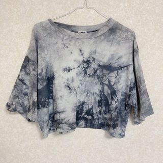 タイダイ クロップド ショート丈 Tシャツ グレー(Tシャツ(半袖/袖なし))