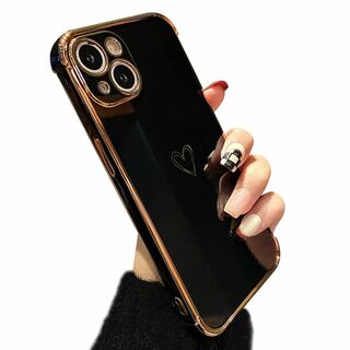 【色:ブラック】ZTOFERA iPhone 14 用 ハートケース iPhon(その他)