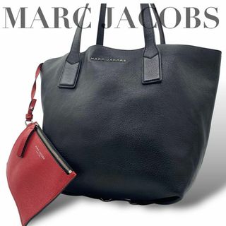 マークジェイコブス(MARC JACOBS)の美品 マークジェイコブス トートバッグ レザー ブラック 大容量(トートバッグ)