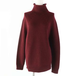 極美品☆CELINE セリーヌ 23GR7/632C カシミヤ100％ フィービーファイロ ハイネック オーバーシルエット 長袖 ニット レッド系 S イタリア製 レディース