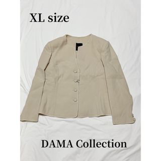 未使用タグ付きDAMAcollectionノーカラージャケット大きいサイズウール(ノーカラージャケット)