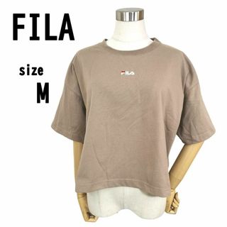 【M】FILA フィラ レディース Tシャツ ゆったり チョコレートブラウン(Tシャツ(半袖/袖なし))